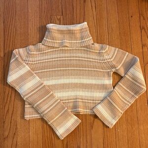 Urban Outfitters Striped Crop Turtleneck Sweater